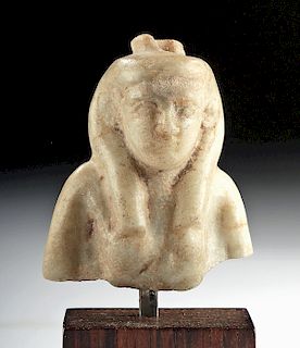 Egyptian Late Dynastic / Ptolemaic Calcite Bust of Isis