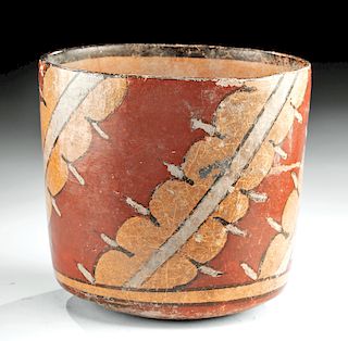 Maya Polychrome Cylinder - Rare Diagonal Design