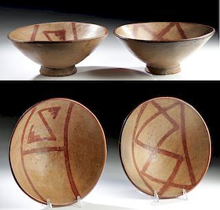 Lot of 2 Narino Bi-chrome Bowls w/ Geometric Designs