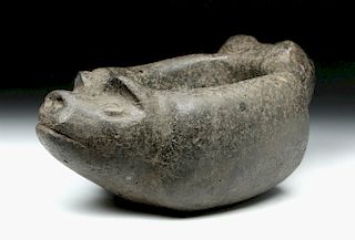 Argentinian Aguada Stone Vessel w/ Pig Heads