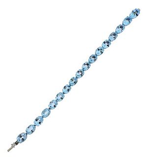 H. Stern 18K Gold Diamond Blue Topaz Bracelet