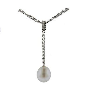 Na Hoku 14K Gold Diamond Pearl Pendant  Necklace