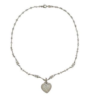 Judith Ripka 18k Gold Diamond Heart Pendant Necklace