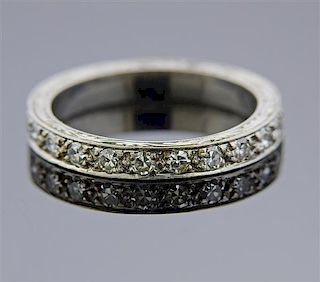  Art Deco 18k Gold Diamond Ring 