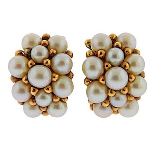 14k Gold 1950&#39;s  Pearl Earrings by Preferred Parts