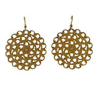 14K Gold Diamond Earrings 