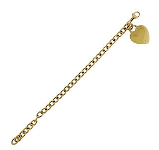 Tiffany &amp; Co 18K Gold Heart Charm Bracelet