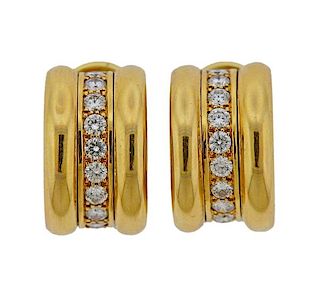Chopard 18K Gold Diamond Half Hoop Earrings