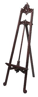 Victorian Style Carved Mahogany Easel