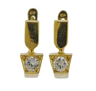 14k Gold Diamond Earrings 