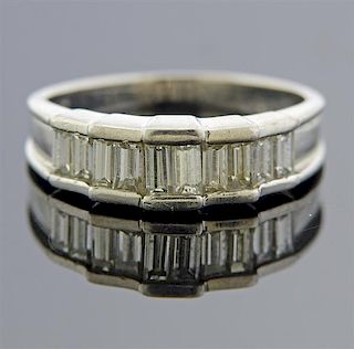 Platinum Diamond Half Band Ring 