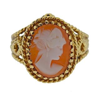 14k Gold Cameo Ring 