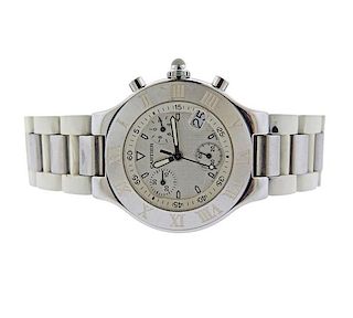 Cartier Chronoscaph 21 Steel Rubber Watch 