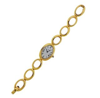 Cartier Baignoire 18k Gold Lady&#39;s Watch Bracelet 