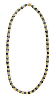 18 Kt. Gold and Lapis Necklace