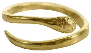 Antique Gold Serpent Ring