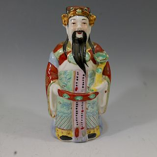 CHINESE ANTIQUE FAMILLE ROSE FIGURINE