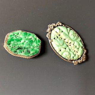 A CHINESE ANTIQUE JADE  SILVER PENDANT   
