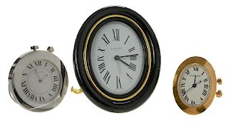 Three Cartier Travel Clocks