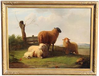 Tony Marin 1866 American Bucolic Landscape w Sheep