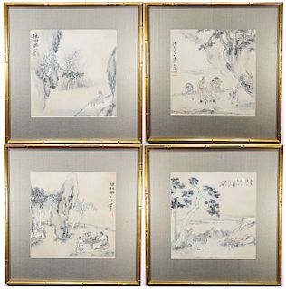 (4) Liupeng Su (c 1790 - 1862) Watercolor/Ink