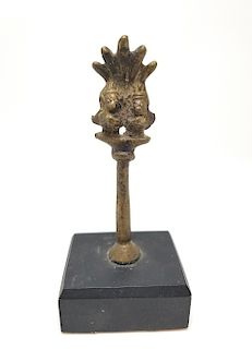 Antique Cast Bronze Tibetan Ritual Bell Handle