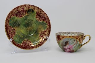 Antique Royal Vienna Porcelain Cup & Saucer