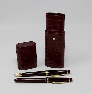 Montblanc Meisterstuck Burgundy Pen Set w/ Case