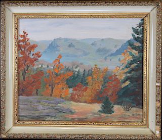 American School, 1941 Autumnal Landscape Painting