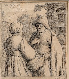 Adriaen Jansz van Ostade (Dutch, 1610-1685)  Three Works: Peasant in a Pointed Fur Cap