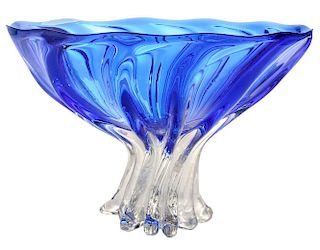 Large Royal Blue Glass Bowl with