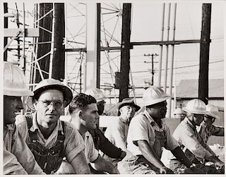 Robert Frank (Swiss, b. 1924)  Workers in Hard Hats