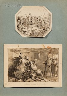 Lot of Two Drawings:  Attributed to Baldassare Calamai (Italian, 1787-1851), Allegorical Scene