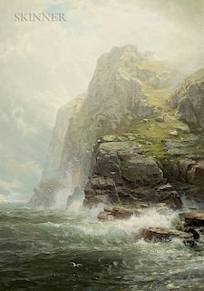 William Trost Richards (American, 1833-1905)  Cliffs of Cornwall