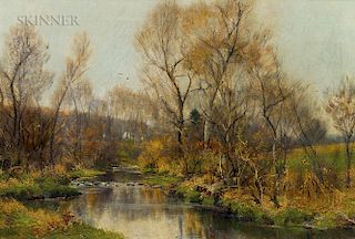 Hugh Bolton Jones (American, 1848-1927)  Backcountry Stream in Autumn