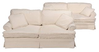 Pair Modern Upholstered Sofas