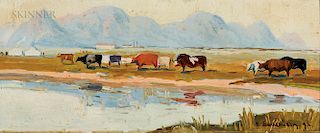 Frank Paul Sauerwein (American, 1871-1910)  Western Landscape with Cows