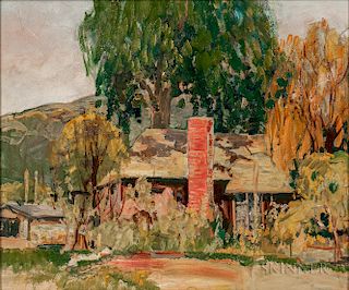 Attributed to Charles Reiffel (American, 1862-1942)  House Among the Trees, California