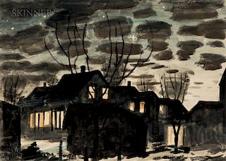 Charles Ephraim Burchfield (American, 1893-1967)  Night in Gardenville