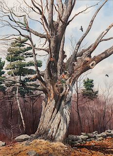 Loring W. Coleman Jr. (American, 1918-2015)  Among Bare Maple Boughs
