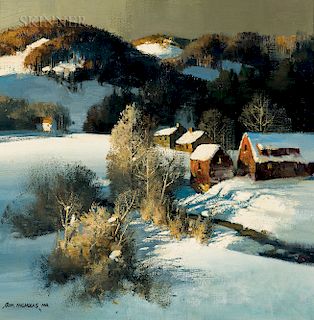 Thomas Andrew Nicholas (American, b. 1934)  Winter Shadows, Vermont