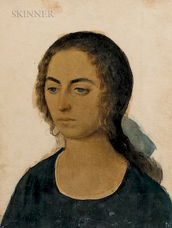 Maurice Minkowski (Polish, 1881-1930)  Portrait of a Woman in Blue