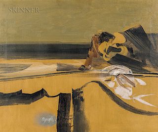 Alejandro Obregón (Colombian, 1920-1992)  Yellow Landscape
