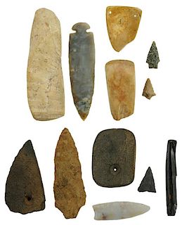 Twelve American Archaic Stone Articles