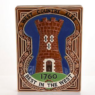 MONUMENTAL CERAMIC ADVERTISING PLAQUE WEST COUNTRY ALES