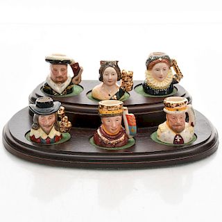 KINGS AND QUEENS OF THE REALM SET - TINY - ROYAL DOULTON CHARACTER JUG WITH BASE