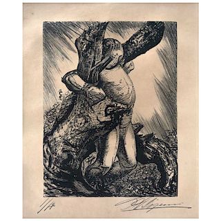 DAVID ALFARO SIQUEIROS, América Latina (Hombre atado al árbol 1945 (“Latin America, 1945”), Screenprint 1 / 14