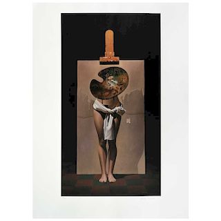 SANTIAGO CARBONELL, Estudio del pintor (“Painter’s Study”), Signed Offset Screenprint 37 / 250, 20.8 x 11.4” (53 x 29 cm)