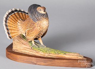 Bill Rice, carved and painted grouse