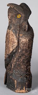 Carved hardwood owl
